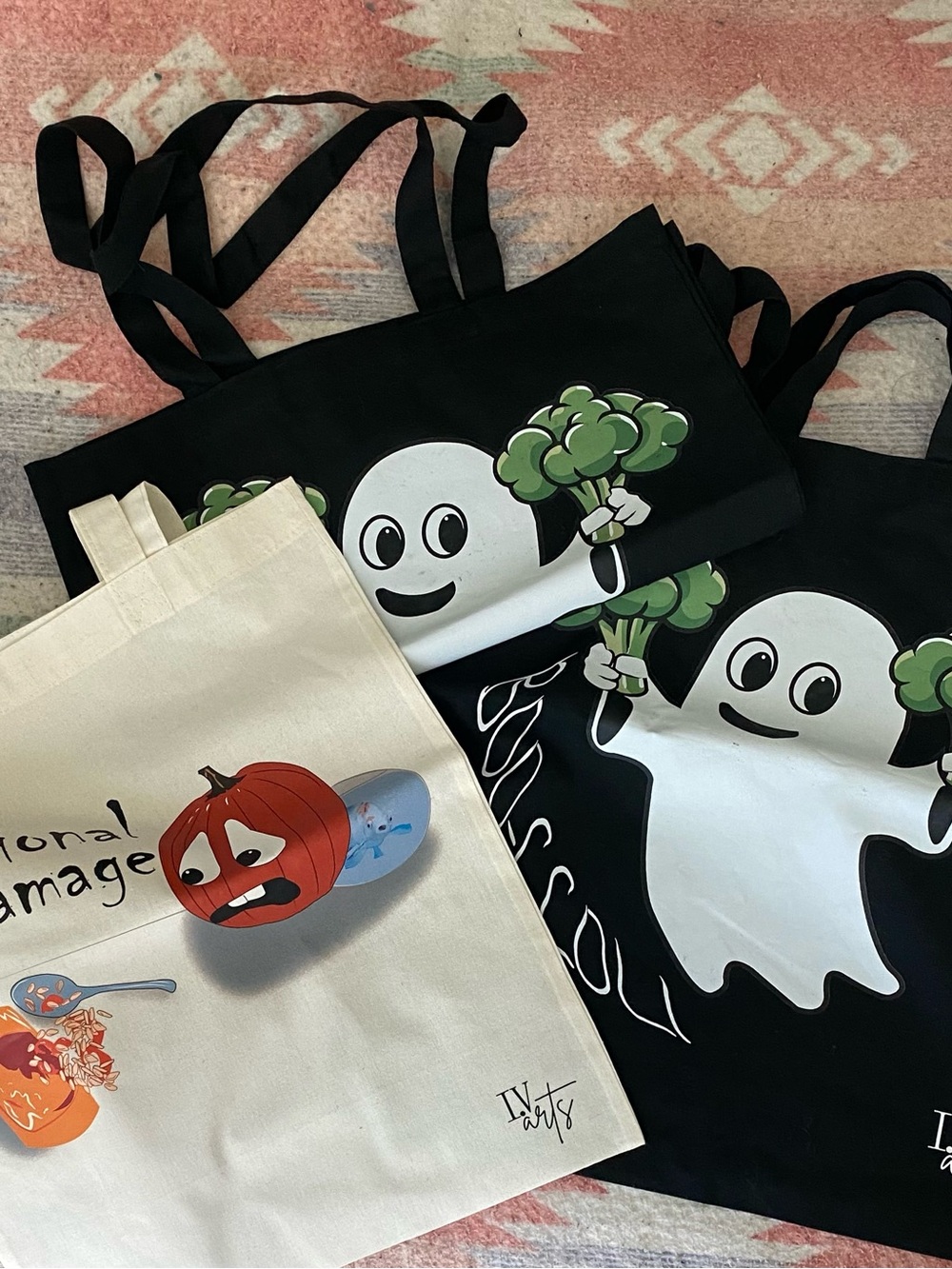 Black Ghost Broccoli Costume Tote Bag